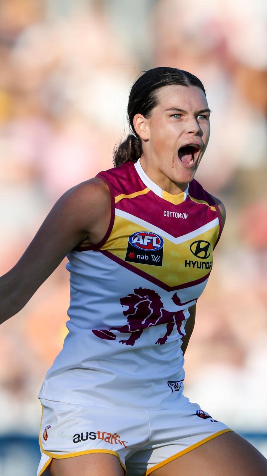 AFLW 2018 Rd 01 - Adelaide v Brisbane Sophie Conway celebrates a goal on Saturday - AFLW,Adelaide Crows,Brisbane Lions